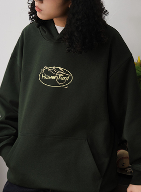 HavenYard 枝叶发泡LOGO宽松秋冬连帽套头卫衣