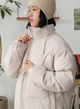 HavenYard 三连标语织唛百搭面包服简约基础棉服