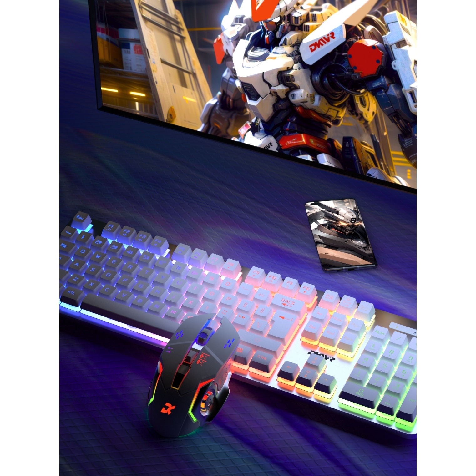 双飞蛇有线键盘鼠标套装背光游戏台式笔记本悬浮键帽真电竞办公家