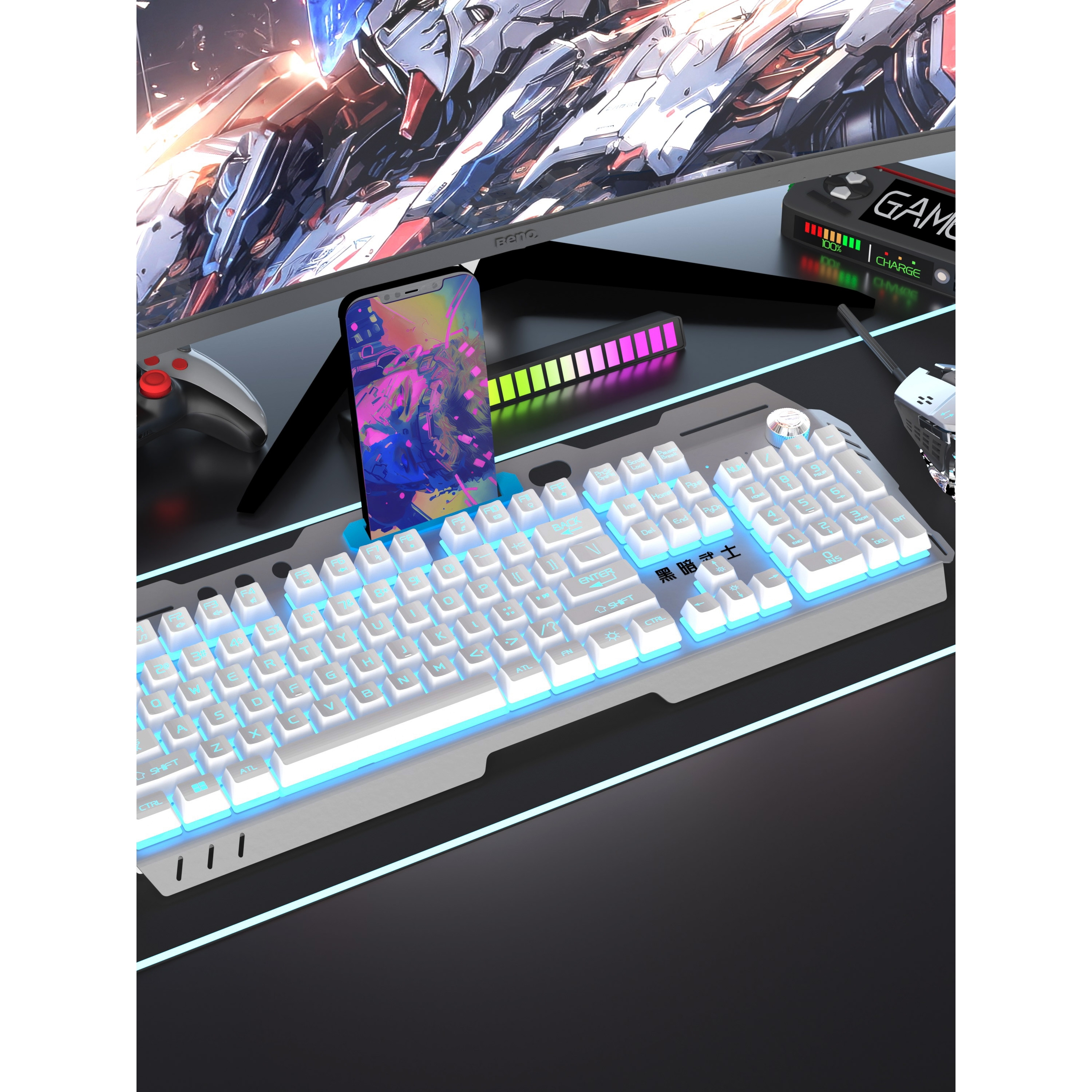 双飞蛇键盘鼠标套装背光游戏台式电脑笔记电竞机械手感USB键鼠通