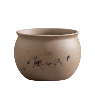 文竹花盆家用粗陶透气小号桌面盆景盆官方陶瓷有孔客厅阳台盆栽