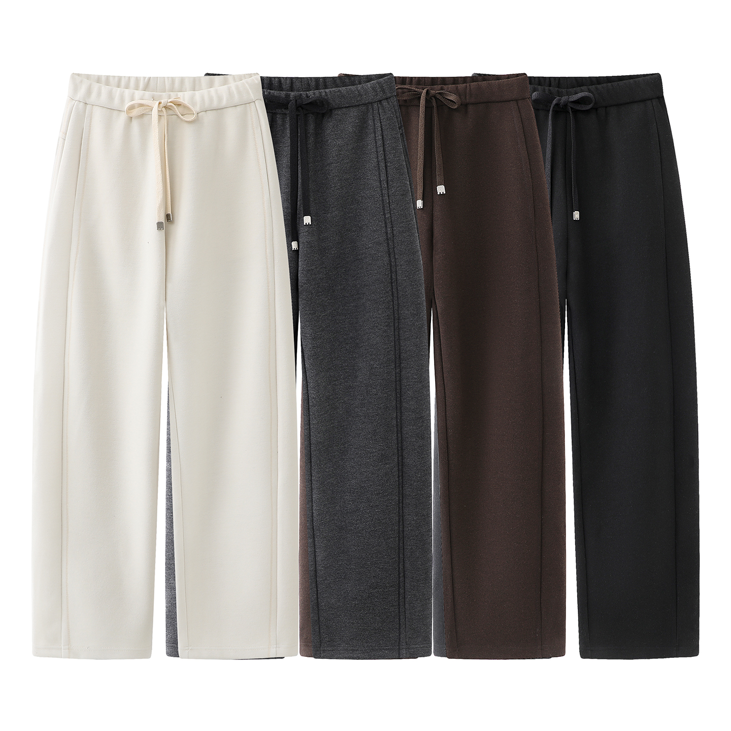 柔软亲肤！2025秋冬新款厚厚裤Y毛松紧腰抽绳加厚直筒休闲长裤女