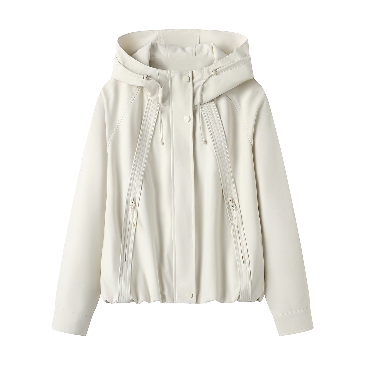 影系の休闲运动风！2025秋新款韩版宽松百搭仿pu小个子连帽短外套