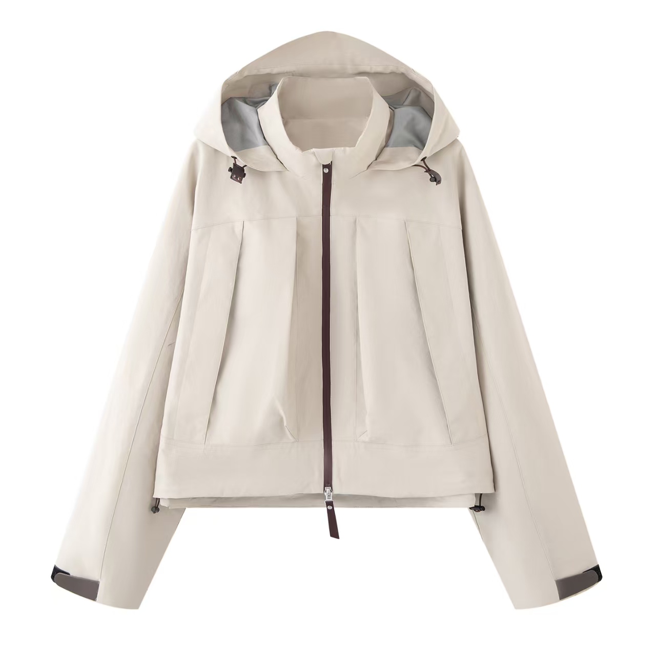 鸟+の人气单品！2025早秋新款下摆抽绳设计感小个子冲锋衣外套女