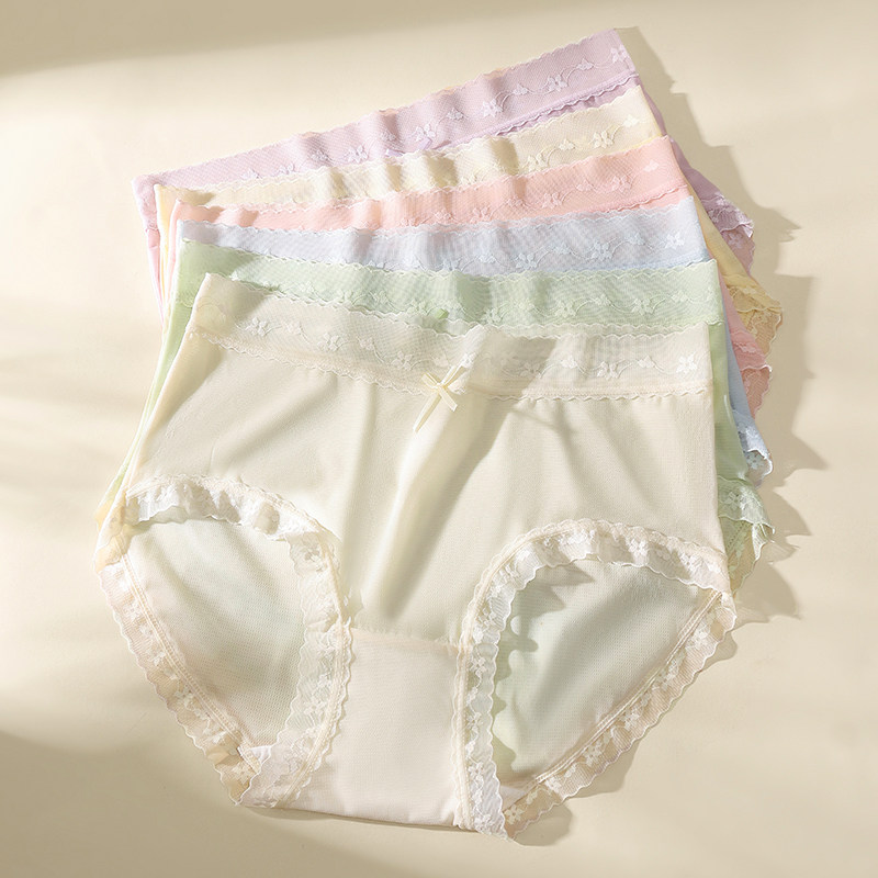 少女日系女士桑蚕丝聚乳酸美肤内裤三角裤中高腰内裤蕾丝性感透气,女士内衣/男士内衣/家居服,女三角裤,淘宝优惠券,粉丝福利购,淘宝优惠卷