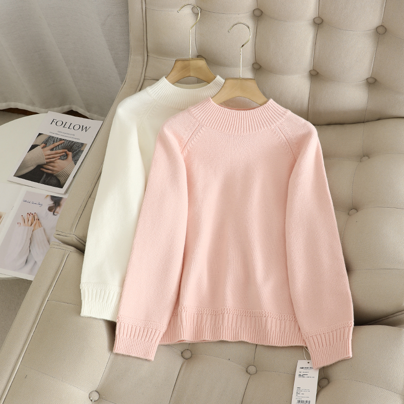 针织套头半高领针织衫毛衣