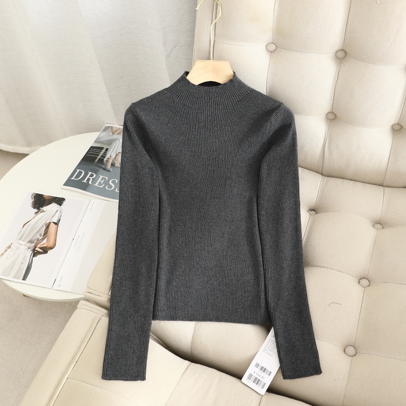 针织套头半高领打底针织衫