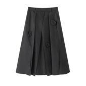 女 气质小众立体花瓣设计a字裙高腰显瘦半身伞裙 鸟家 2025秋新款