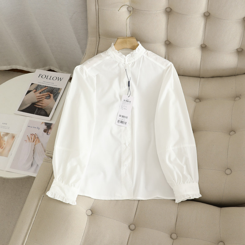宽松通勤单排扣长袖衬衫