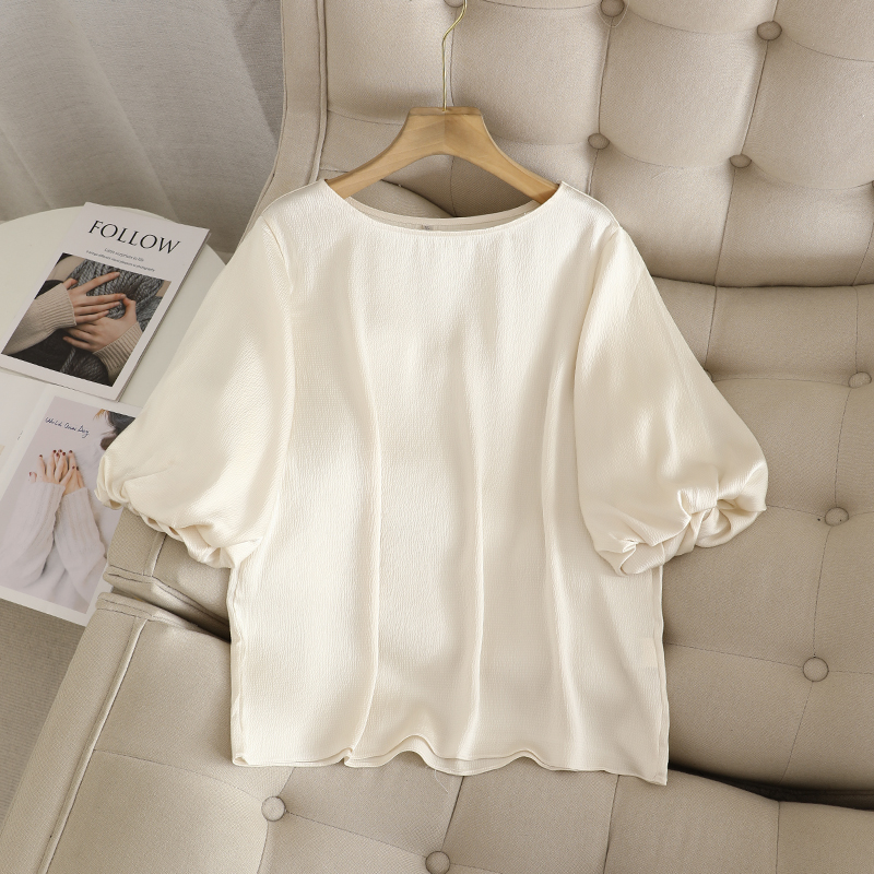 宽松气质套头短袖衬衫