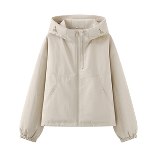 彩系 机能风冲锋衣女夹棉连帽上衣2025冬设计感宽松棉服外套 工装