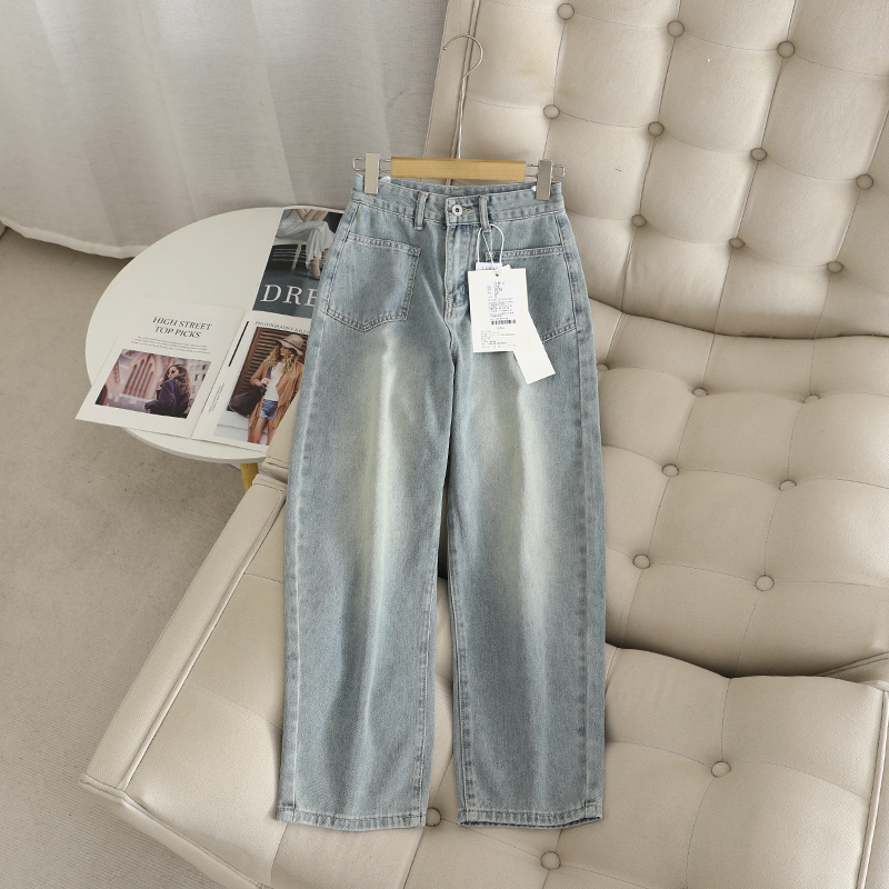 显瘦小个子九分老爹弯刀裤