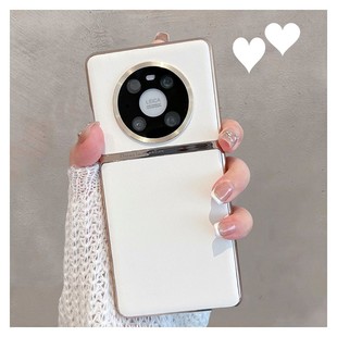 适用于华为mate40手机壳mata40pro新款 m40por女ma4oe全包镜头mete白色epro半包硬壳meite mt40e简约meta4o时尚