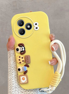 适用于华为荣耀x50i+手机壳play8tpro卡通lly一an00可爱立体x5oi十创意加anoo新款llyan00全包防摔黄色软壳女