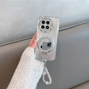 适用于oppo一加ace3pro手机壳新款女pjx110简约带支架镜子1+oppoace3por高级感手绳一家oppoa版1十ac全包防摔