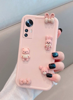 适用于小米12手机壳12pro女曲面屏mi12x曲屏12s可爱新款十二女生软壳全包防摔套立体卡通x12少女心spro天玑版