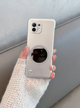 适用于小米11手机壳mi11青春版m2011k2c无边框m2101k9c半包硬壳十一5g曲面屏115g曲屏带镜子lite超薄新款女