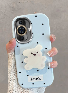 适用于华为nova12活力版手机壳hinova11不包镜头note11pro波点fin-al60小狗foa-al00带支架可爱ultra蓝色u女