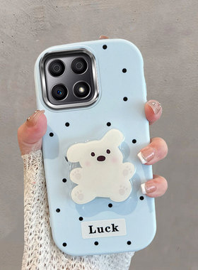 适用于华为荣耀x30i手机壳不包镜头tfy一an00波点honorx30l小狗带支架叉30xi可爱蓝色x3oi防摔软壳女tfyan00