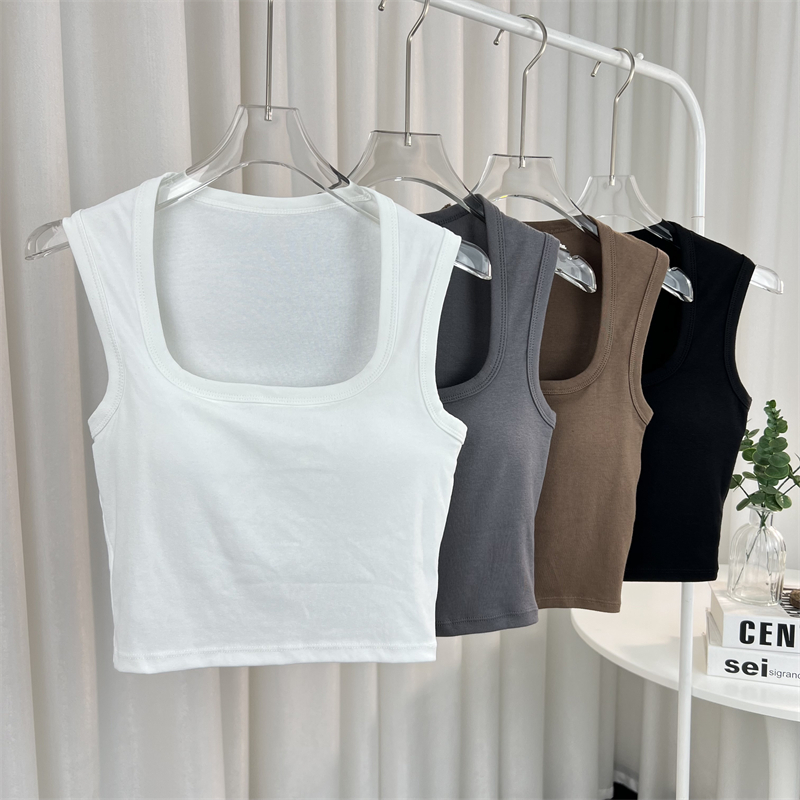 夏季时尚修身方领外穿打底衫