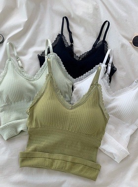 吊带背心女夏季外穿潮内搭长款无袖T恤蕾丝修身bf学生V领打底上衣