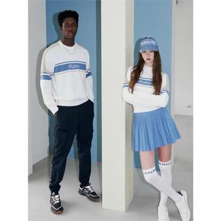 韩国新款 MALBON高尔夫球服24春夏男女GOLF横纹配色轻薄圆领针织衫