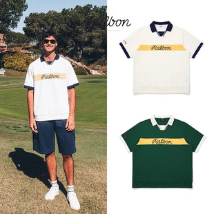 运动百搭高弹透气短袖 韩国malbon高尔夫服装 POLO衫 25夏季 T恤 男士