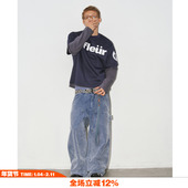 裤 NOVACAM 「波光」日晒重洗褪色蓝重磅垂感灯芯绒廓形伐木法工装
