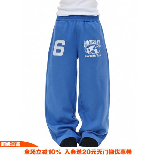 NOVACAM 美式刺绣植绒印花弯刀阔腿慵懒版型百搭保暖长裤休闲卫裤