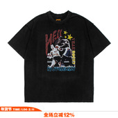 ROCKY洛奇美式 NOVACAM VINTAGE 复古街头水洗做旧破坏宽松国潮T恤