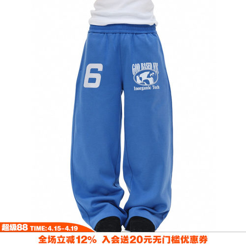 NOVACAM 美式刺绣植绒印花弯刀阔腿慵懒版型百搭保暖长裤休闲卫裤