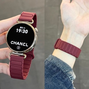 5手表腕带 4运动男女watch4 硅胶磁吸适用华为gt6pro新款 撞色GT5