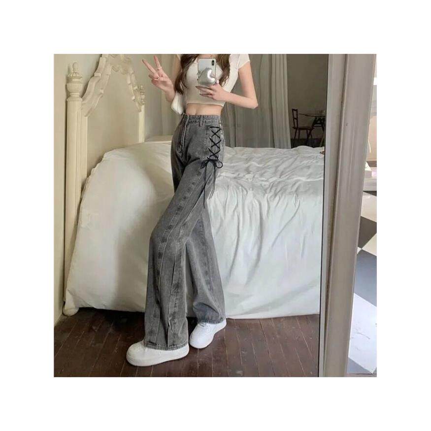 港味高腰牛仔裤女春秋季