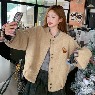 瑞士卷 学院风 送胸饰 拼格子外套D9990 K248 P165 现货