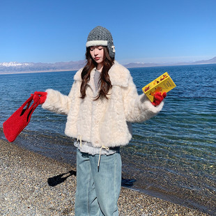 首发 P205 数据好 2618 K308 花狐毛皮毛一体外套2C285 新品