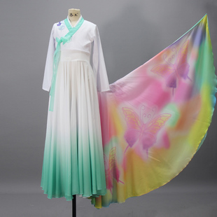 古典舞蹈服装女飘逸朝鲜民族舞飞花蝶语剧目演出服大摆裙艺考定制