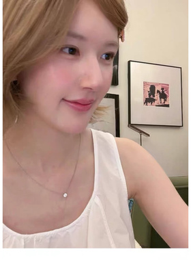 S925纯银轻奢小众单钻石锁骨链