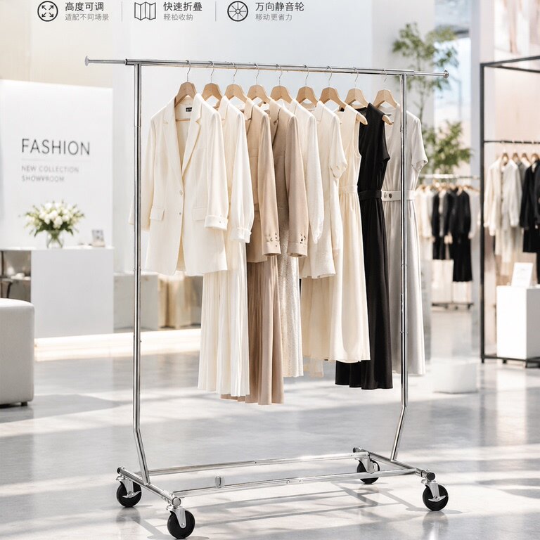 可折叠服装店挂衣架落地衣服架