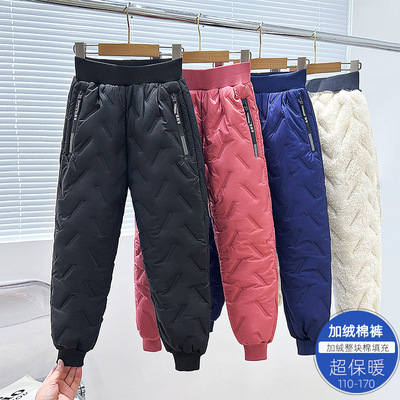 儿童棉裤加绒加厚裤子冬季外穿