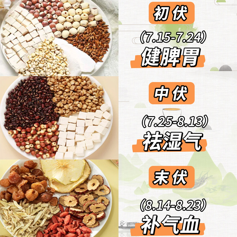 三伏天养生茶三伏茶组合茶包非健脾祛湿补气养血泡水喝煮水三伏汤