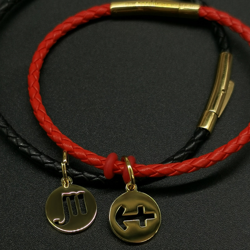 十二星座吊坠吊牌太钢18k电镀diy手工串珠编制牛皮手链配件情侣款