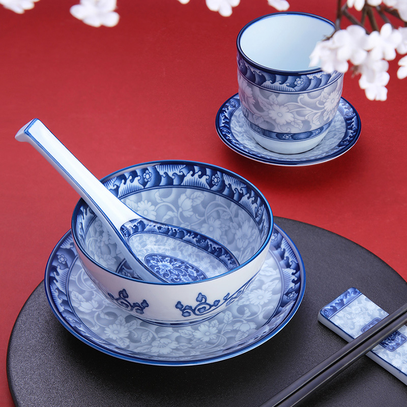 参宝中式陶瓷饭碗一人专用泡面碗