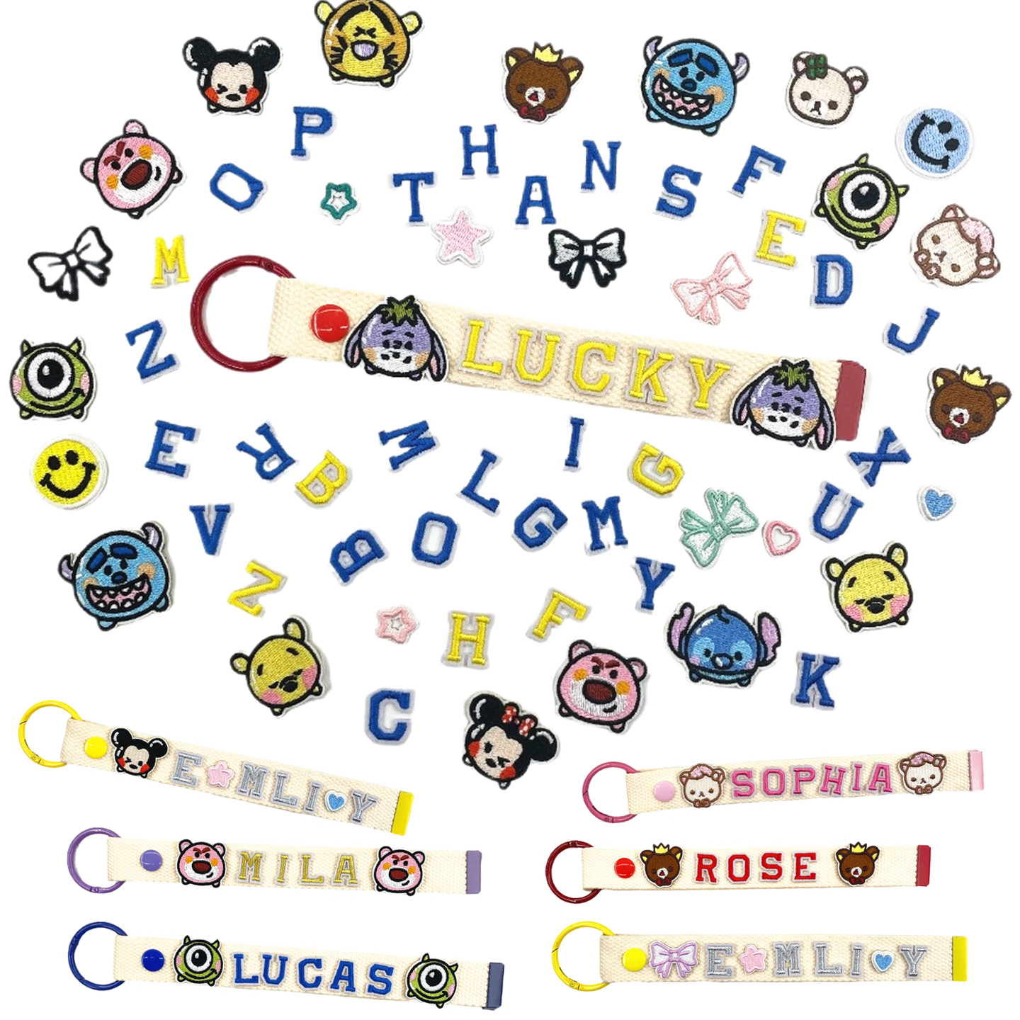 2cm英文熨烫补丁贴diy名字礼物