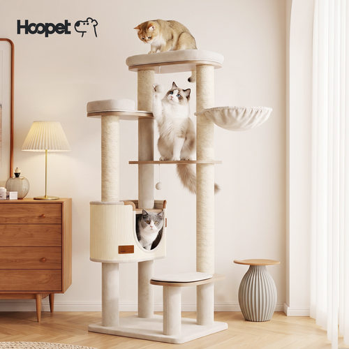 华元HOOPET猫爬架剑麻猫抓柱猫窝一体耐抓不掉屑不占地超大号爬架