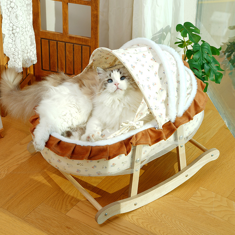 猫屋猫窝法式保暖半封闭式猫屋四季通用猫咪睡袋猫沙发宠物摇床