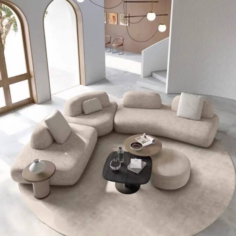 意式极简转角大小户型别墅客厅弧形岛屿异形现代简约模块组合沙发