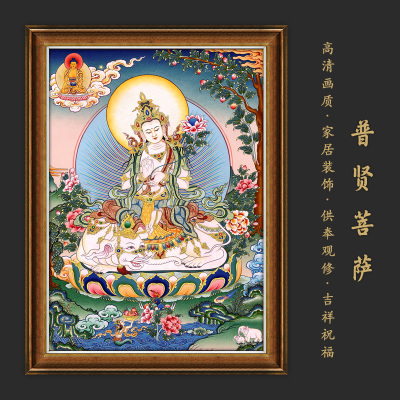 普贤菩萨唐卡中式家居装饰挂画