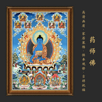 药师佛|药师七佛|八大药师佛唐卡佛堂客厅玄关高品质装饰挂画