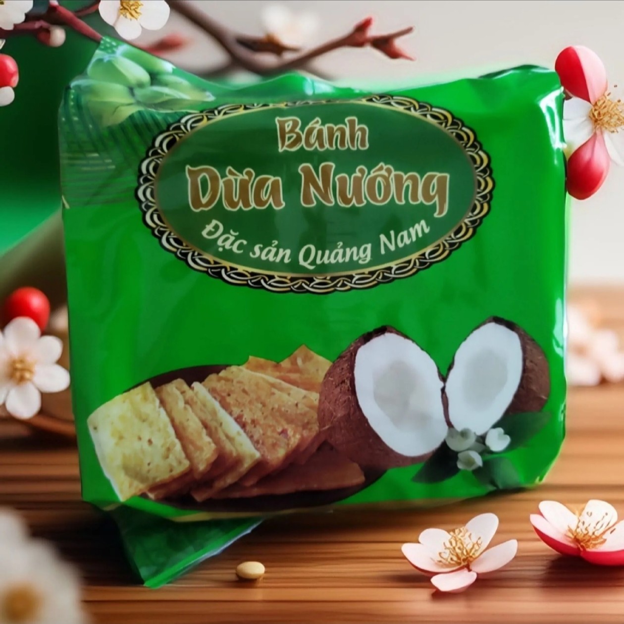 越南特产烤饼binhdua椰子香脆nuong饼干酥脆点心茶点非油炸120g