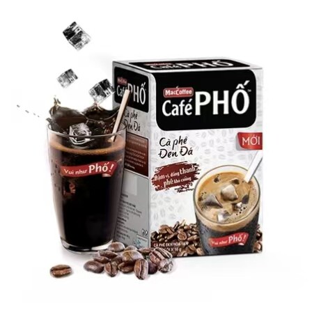 越南咖啡cafe pho ca phe den da盒装 10袋160g速溶咖啡白色包装